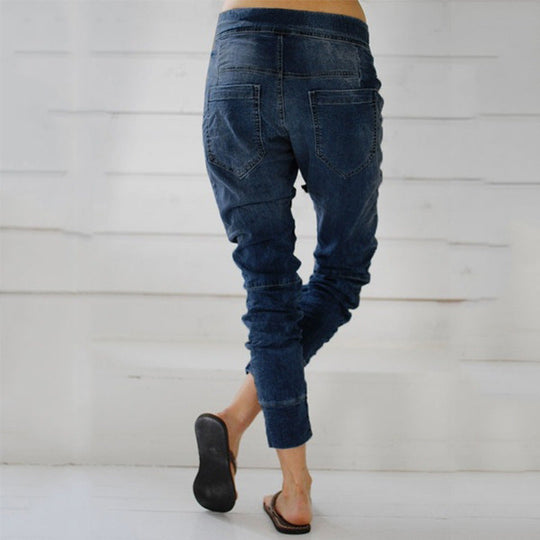 Damen Cargohose im lässigen Denim-Style mit Gummizug
