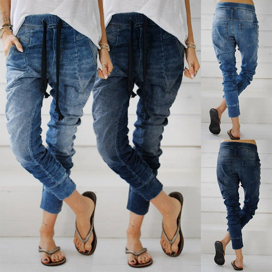 Damen Cargohose im lässigen Denim-Style mit Gummizug
