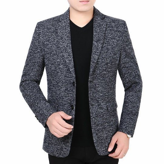 Herren Melierter Jersey-Blazer mit leichter Struktur und Zwei-Knopf-Silhouette Shop Nory