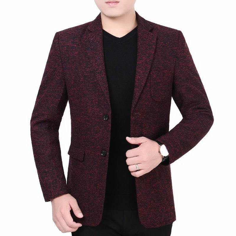 Herren Melierter Jersey-Blazer mit leichter Struktur und Zwei-Knopf-Silhouette Shop Nory