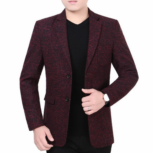Herren Melierter Jersey-Blazer mit leichter Struktur und Zwei-Knopf-Silhouette Shop Nory