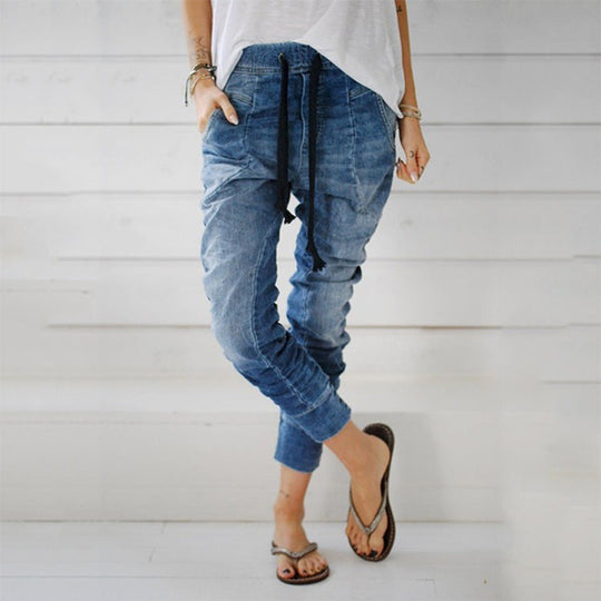 Damen Cargohose im lässigen Denim-Style mit Gummizug
