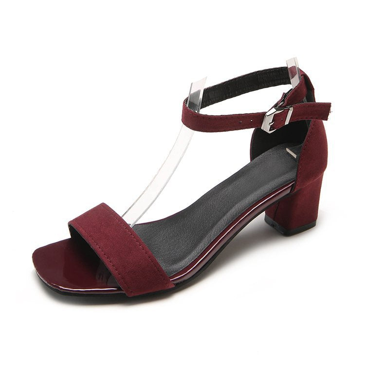 Damen Sandaletten mit transparentem Riemendesign und bequemen Blockabsatz