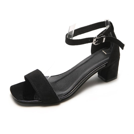 Damen nan elegante Sandalette im minimalistischen Design mit quadratischer Zehenpartie und verstellbarem Knöchelriemen