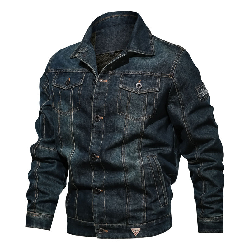 Herren Jeansjacke im modernen Trucker‑Cut mit kontrastierenden Nähten und Brustpattentaschen Shop Nory