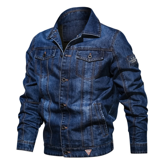 Herren Jeansjacke im modernen Trucker‑Cut mit kontrastierenden Nähten und Brustpattentaschen Shop Nory