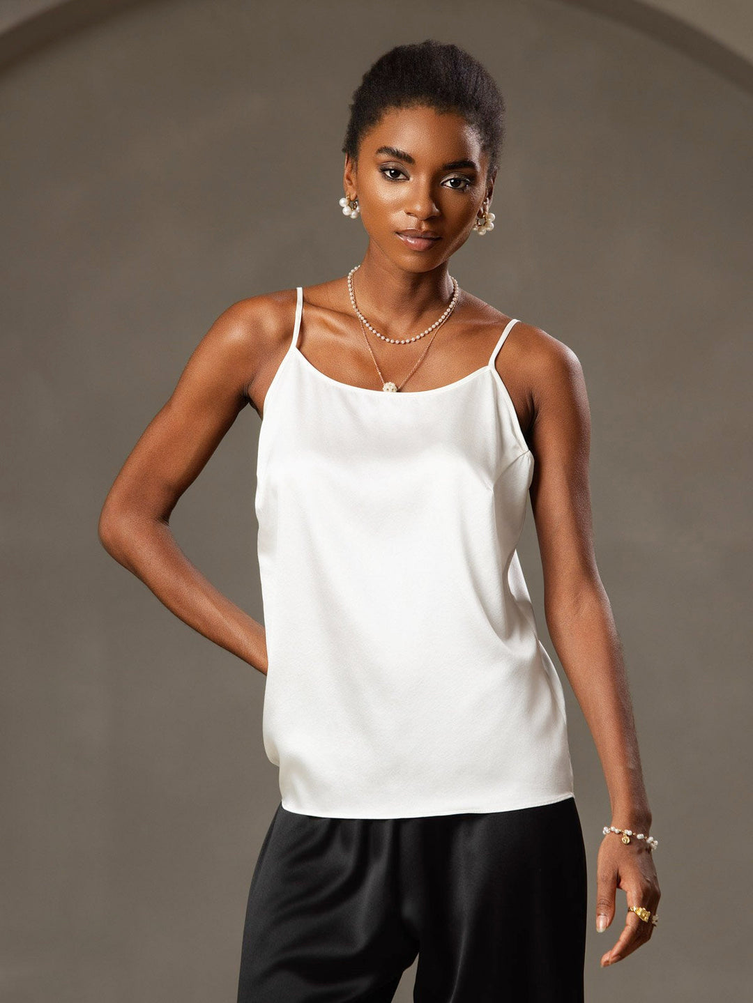 Seide Entspannt Spaghettiträger Camisole Top