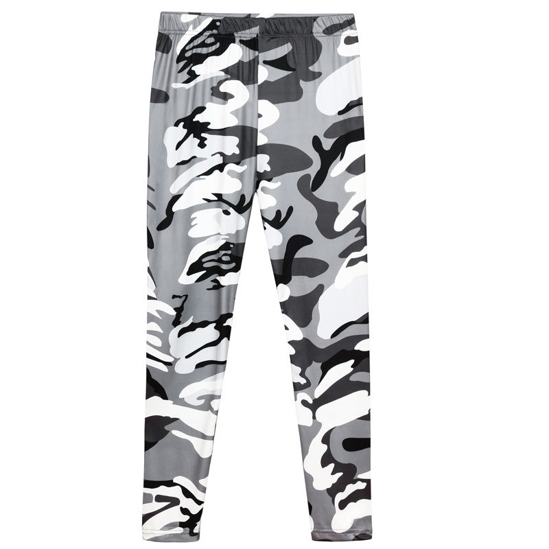 Damen Camouflage Fitness-Leggings im hochtaillierten Schnitt Shopnory