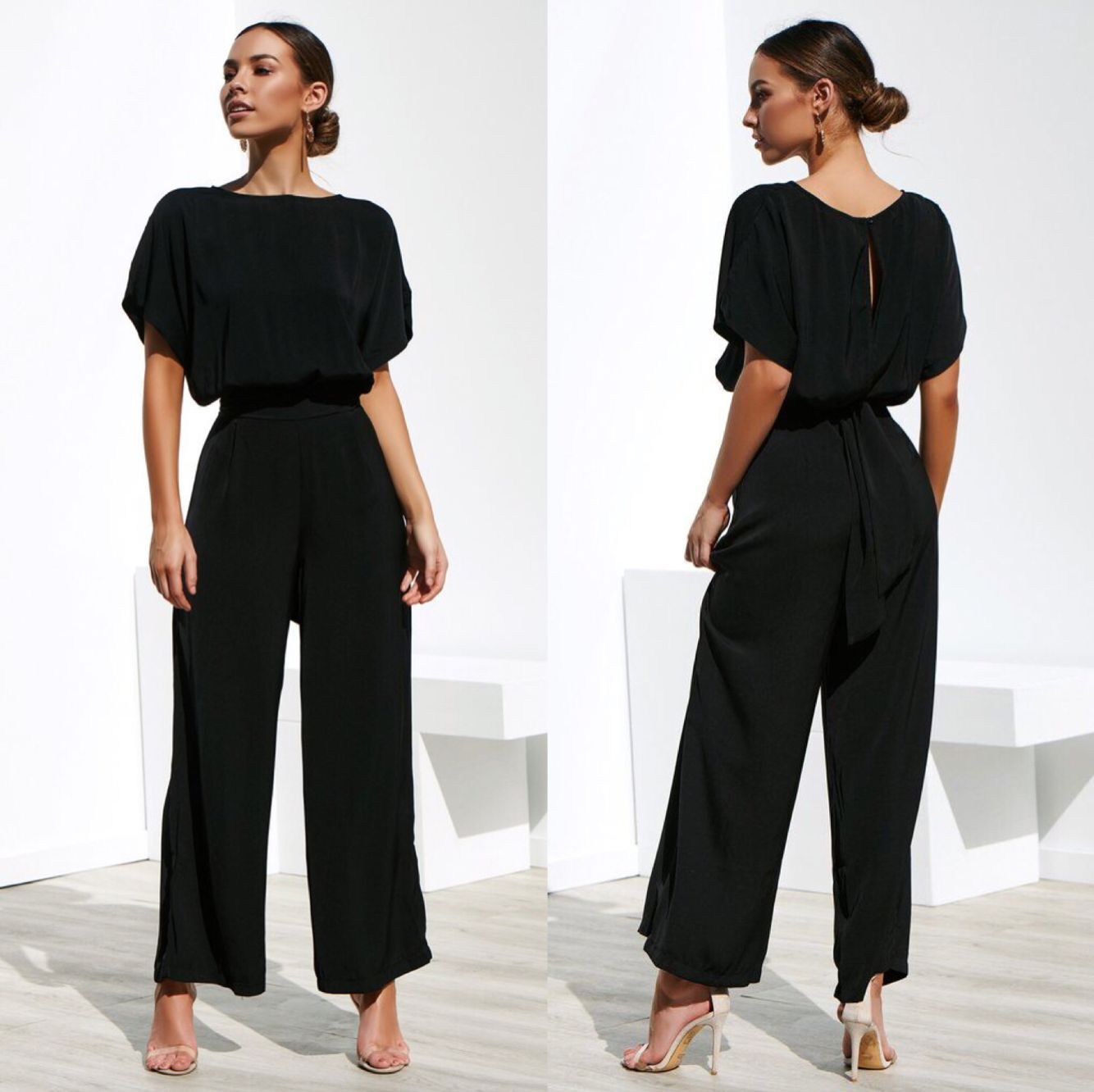 Damen Jumpsuit mit weitem Bein und elegantem Schnitt