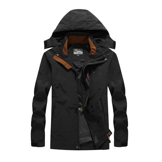 Herren wasserdichte Softshell-Outdoorjacke mit Kapuze, atmungsaktivem Mesh-Futter und verdeckten Reißverschlusselementen Shop Nory
