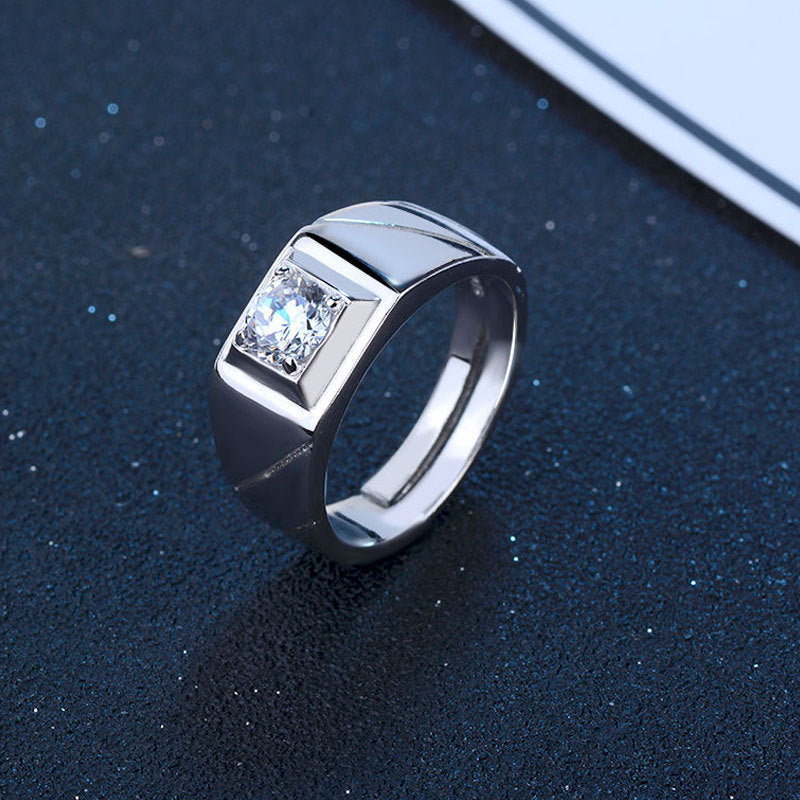 Damenring mit stilvollem, geometrischem Design und funkelndem Hauptstein Shop Nory