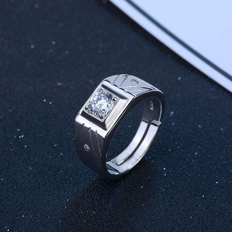Damenring mit stilvollem, geometrischem Design und funkelndem Hauptstein Shop Nory