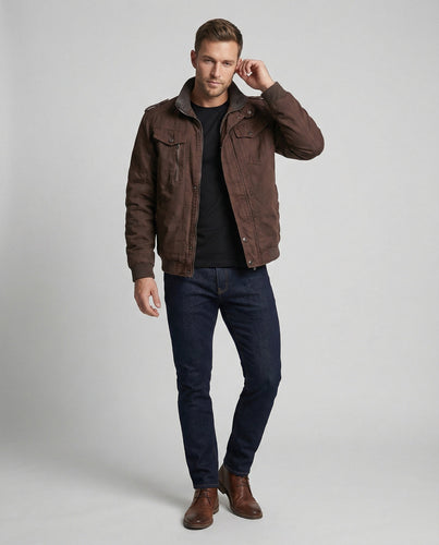 Herren Canvasjacke Baumwolle robust