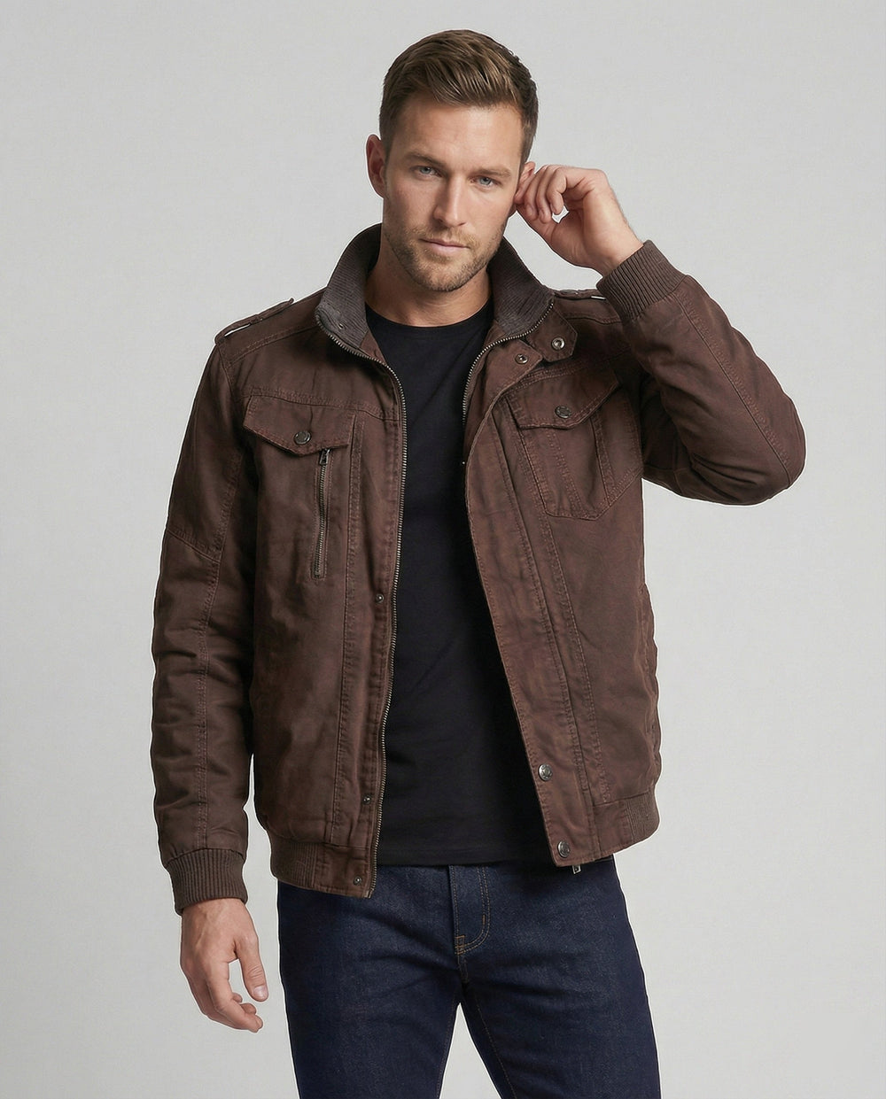Herren Canvasjacke Baumwolle robust
