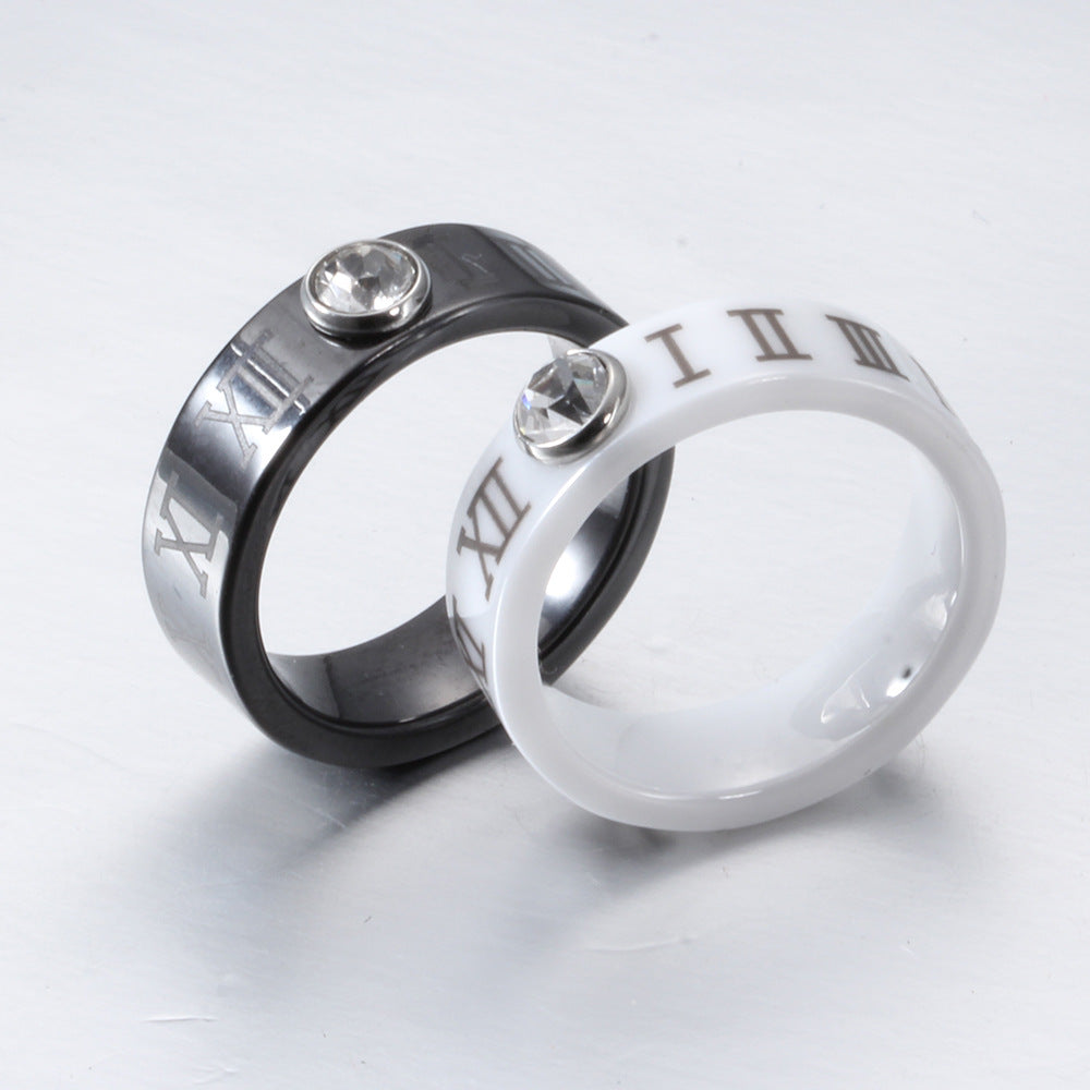 Herren Ring mit funkelndem Kristall und einzigartiger Gravur Shop Nory