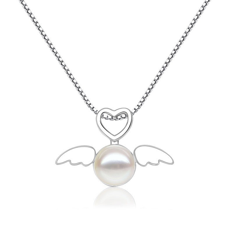 Damen-Halskette mit Herz- und Flügel-Design aus hochwertigem Edelstahl Shop Nory