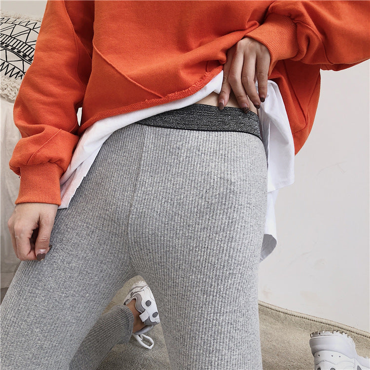 Damen Glitzernde Leggings im figurbetonten Rippdesign