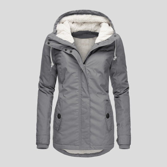 Gefütterter Parka mit Lammfell-Imitat