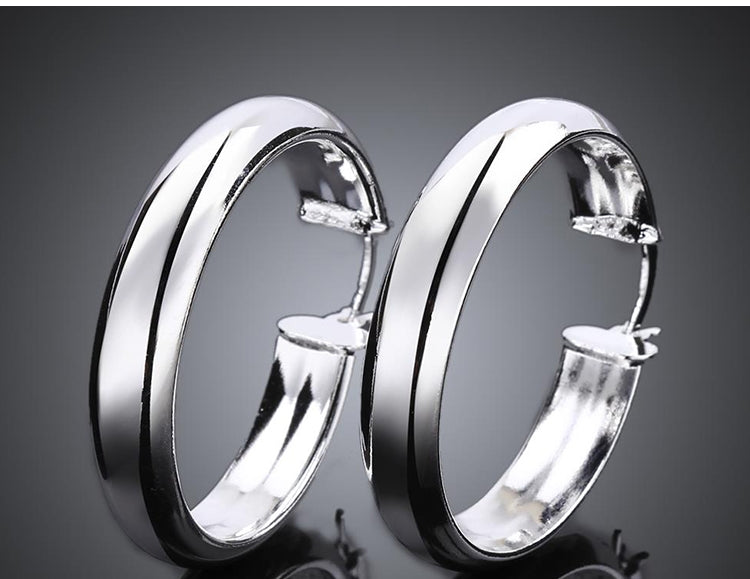 Damen 925 Silber Mittelring Creolen Hoop Ohrringe | Shop Nory