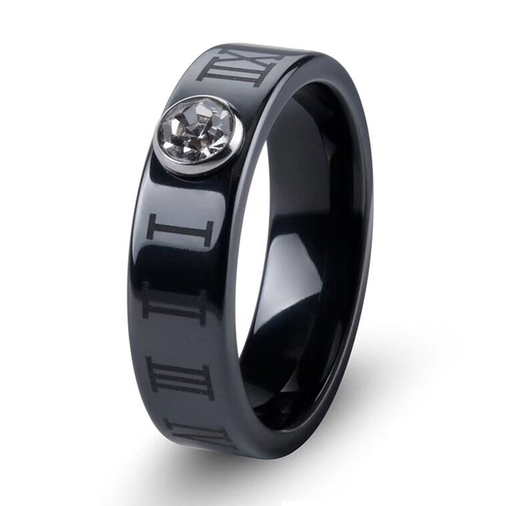 Herren Ring mit funkelndem Kristall und einzigartiger Gravur Shop Nory