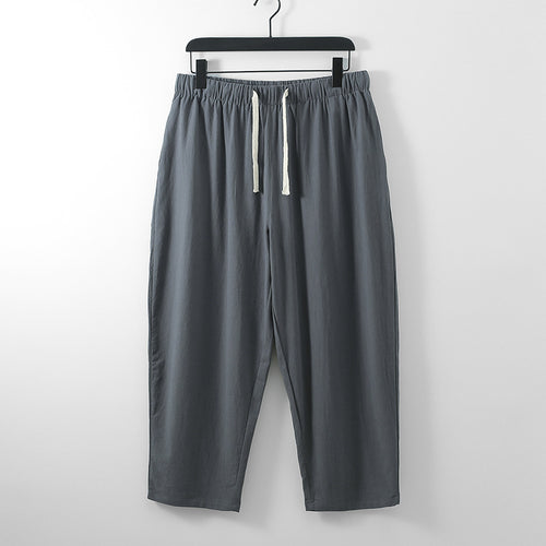 Unisex Leichte Baumwoll-Leinen Freizeithose mit elastischem Bund und Tunnelzug Shop Nory