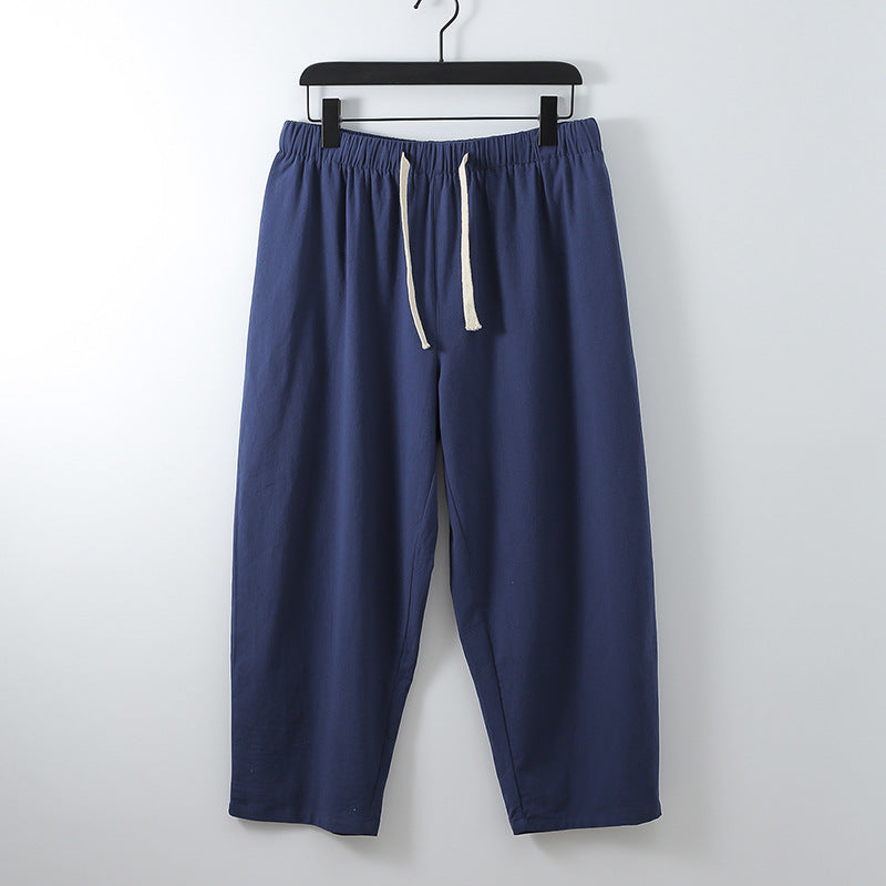 Unisex Leichte Baumwoll-Leinen Freizeithose mit elastischem Bund und Tunnelzug Shop Nory