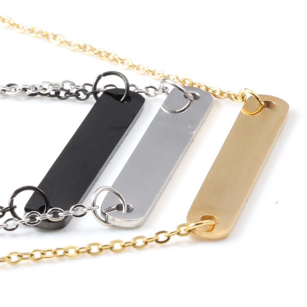 Damen personalisierte Edelstahl Halskette mit gravierbarem Anhänger Shop Nory