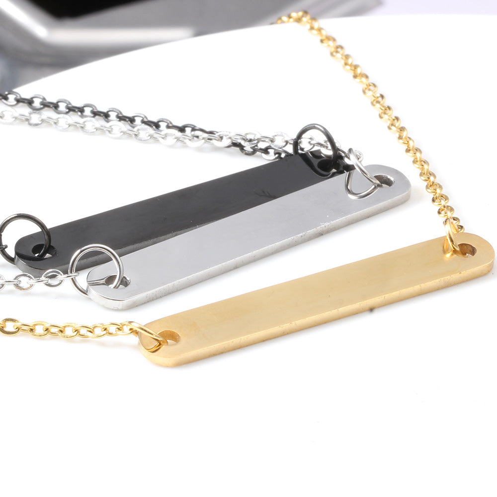 Damen personalisierte Edelstahl Halskette mit gravierbarem Anhänger Shop Nory