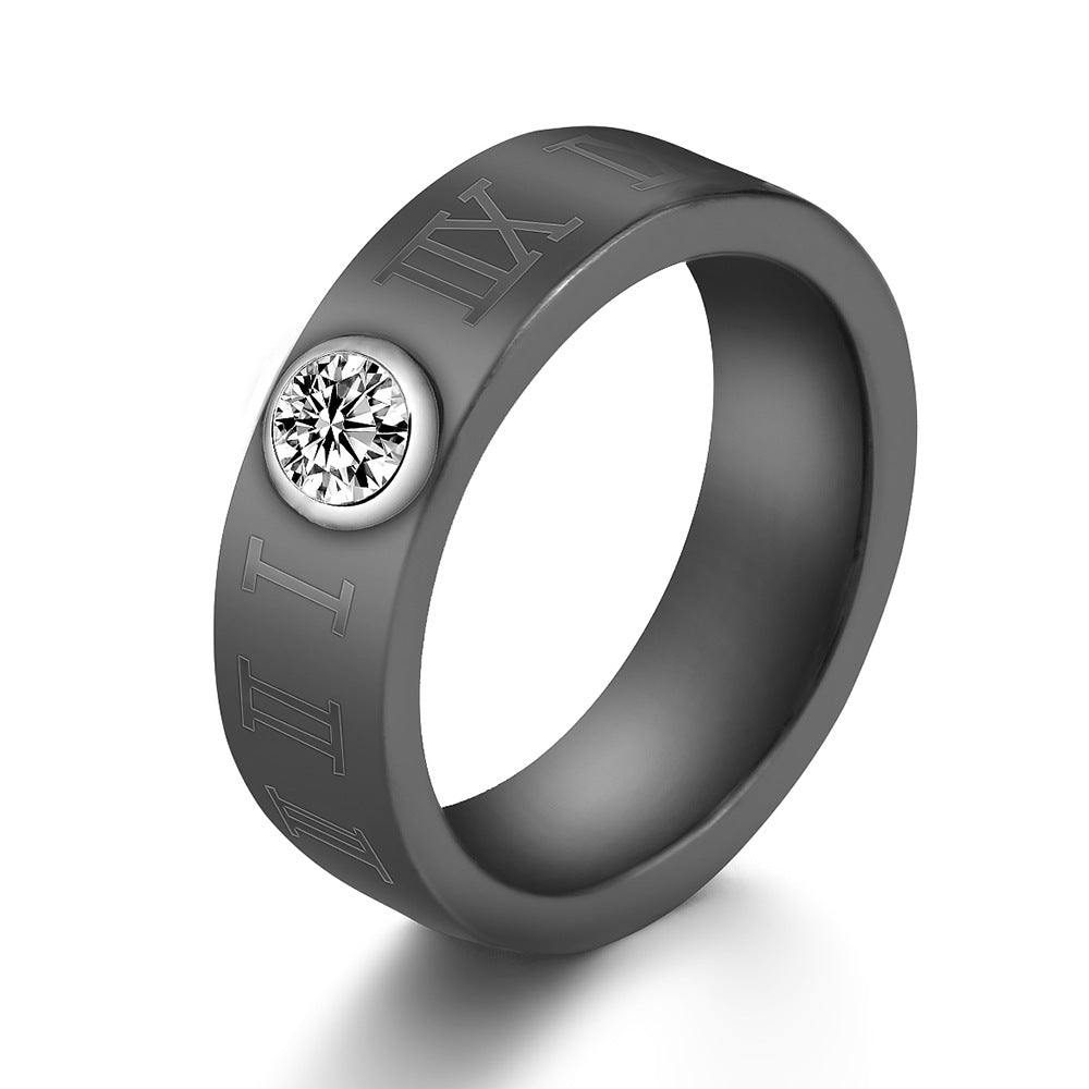 Herren Ring mit funkelndem Kristall und einzigartiger Gravur Shop Nory