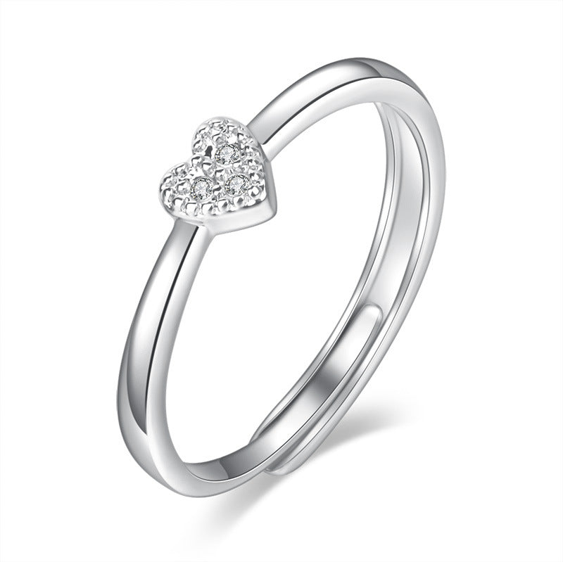 Damenring mit filigranem Herzdesign und funkelnden Zirkonia Shop Nory
