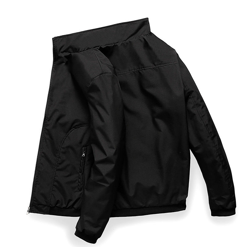 Herren Leichte Microfaser-Bomberjacke mit Stehkragen und elastischen Bündchen Shop Nory