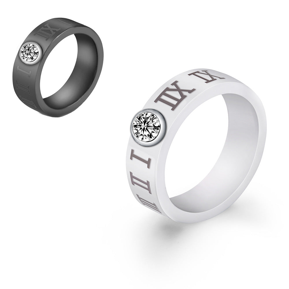 Herren Ring mit funkelndem Kristall und einzigartiger Gravur Shop Nory