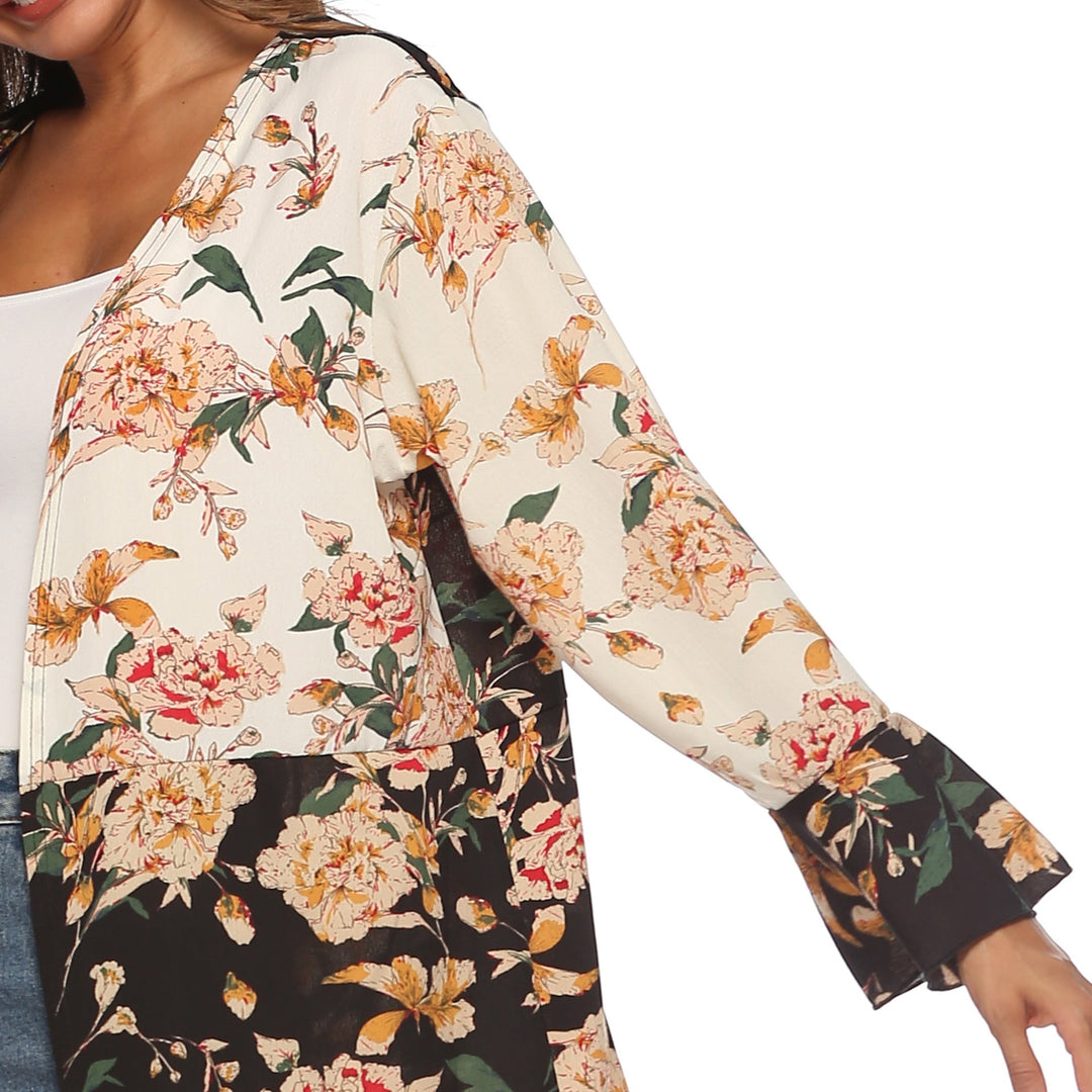Damen floraler Kimono von