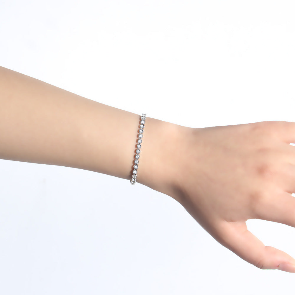 Damen Edelstahlarmband mit funkelnden Kristallen Shop Nory