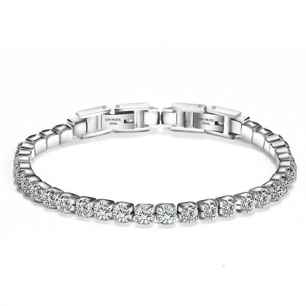 Damen Edelstahlarmband mit funkelnden Kristallen Shop Nory