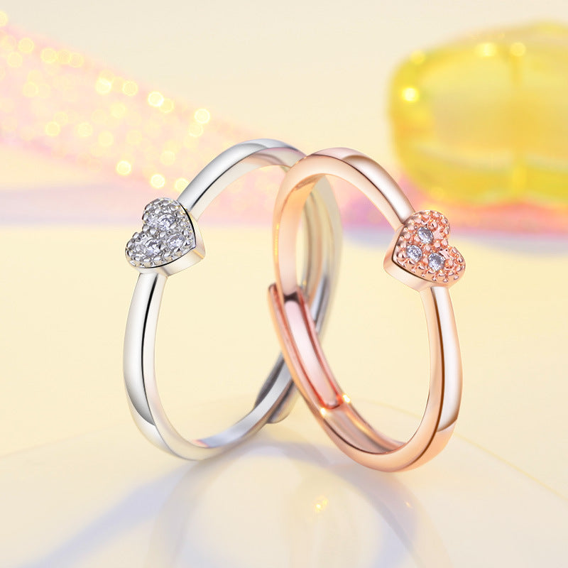 Damenring mit filigranem Herzdesign und funkelnden Zirkonia Shop Nory