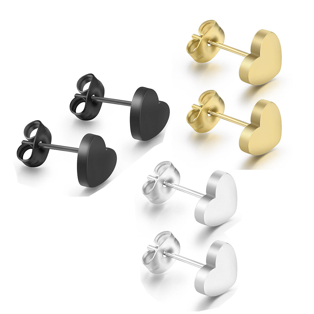 Damen Herzförmige Ohrstecker aus hochwertigem Metall Shop Nory