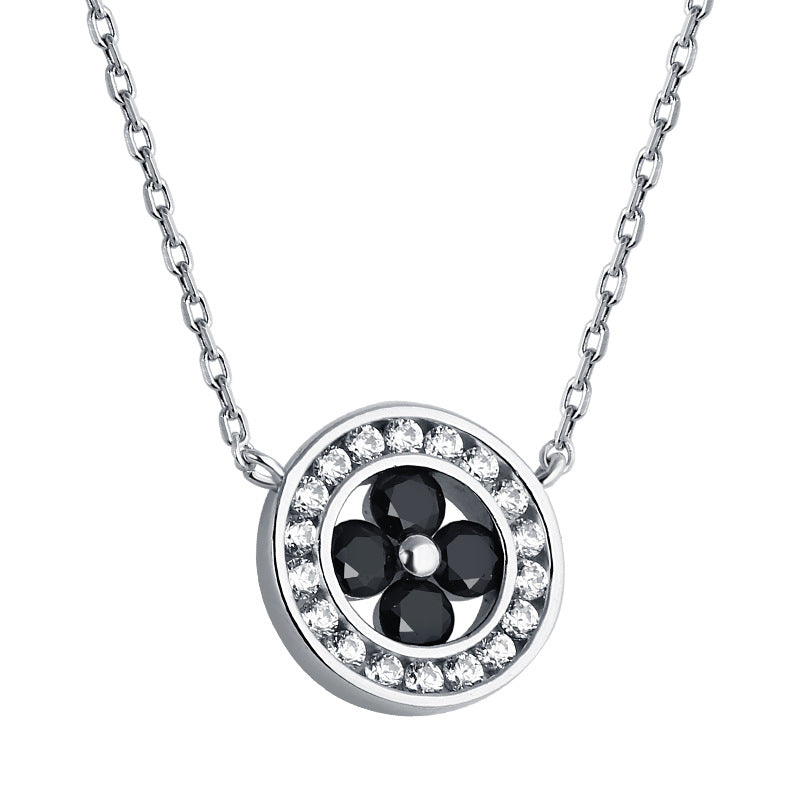 Damen Halskette mit kunstvollem Blumenanhänger und funkelnden Zirkonia-Details Shop Nory