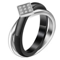 Damen Ring mit quadratischem Zirkonia-Besatz und elegantem Design Shop Nory