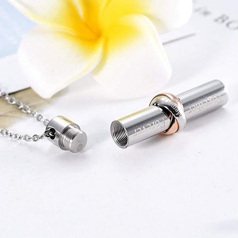 Damen Edelstahl Medaillon Halskette mit doppeltem Bindemotiv Shop Nory