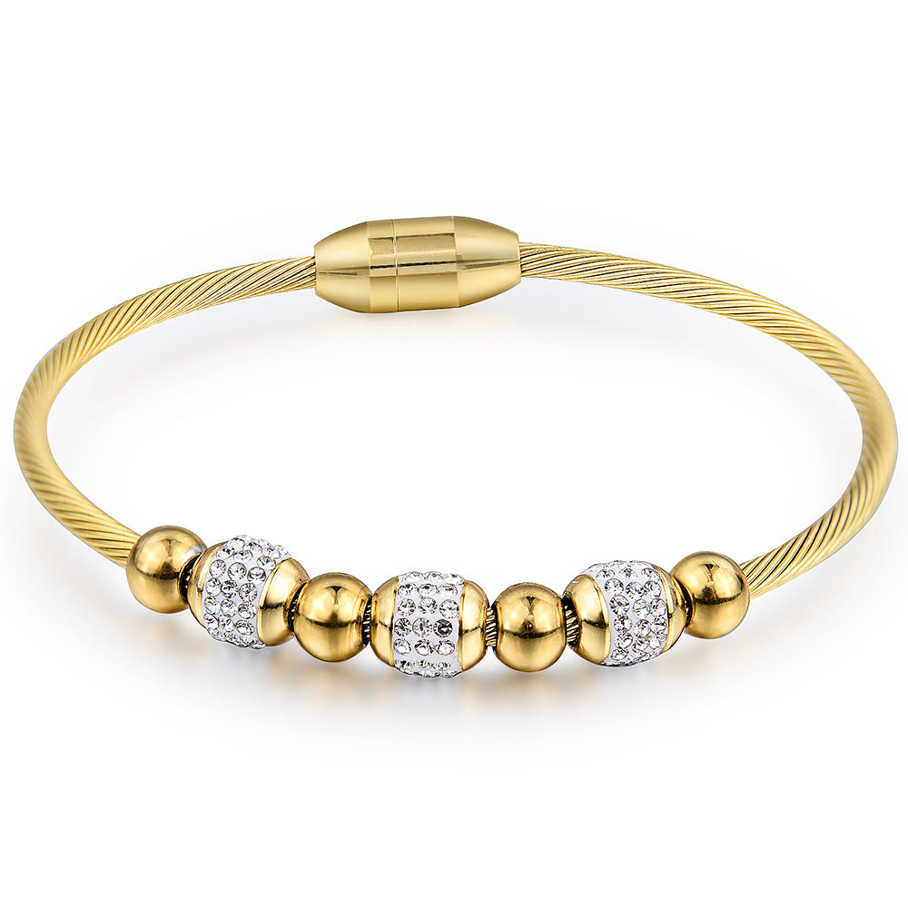 Damen Armband mit funkelnden Kristall- und Metallakzenten Shop Nory