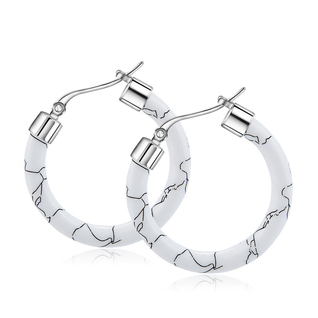 Damen Creolen aus hochwertigem Edelstahl mit einzigartigem, farbigem Design Shop Nory
