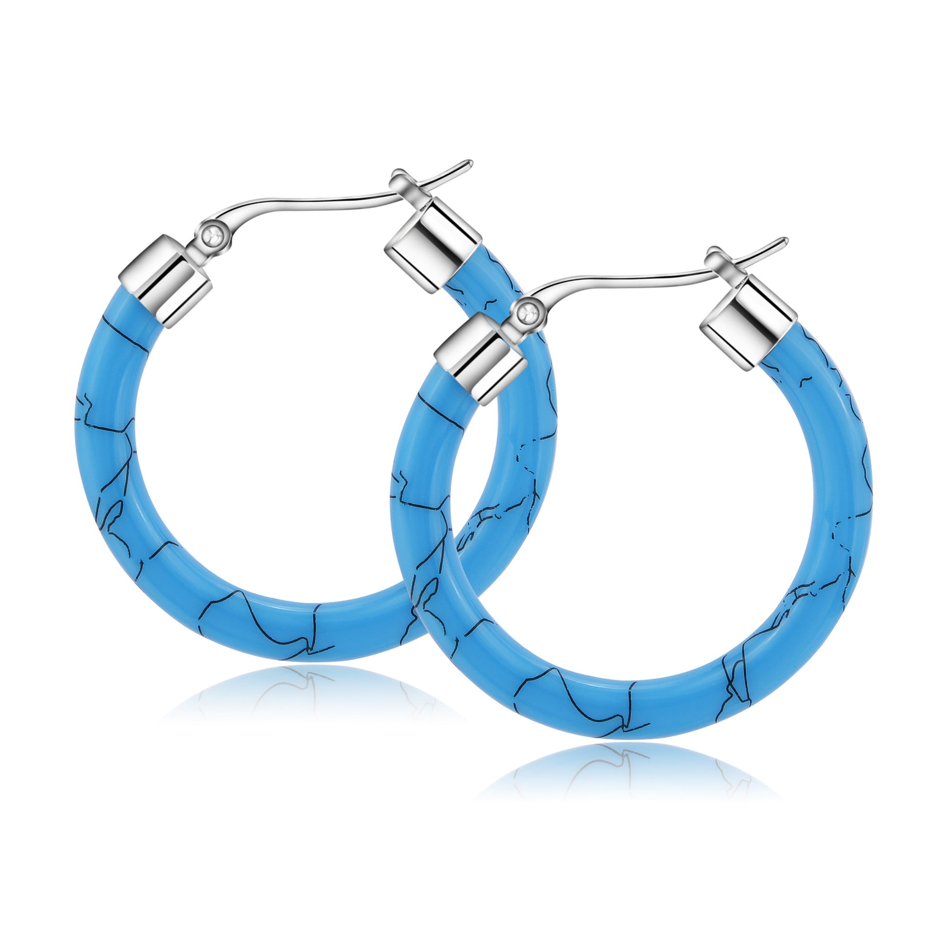 Damen Creolen aus hochwertigem Edelstahl mit einzigartigem, farbigem Design Shop Nory