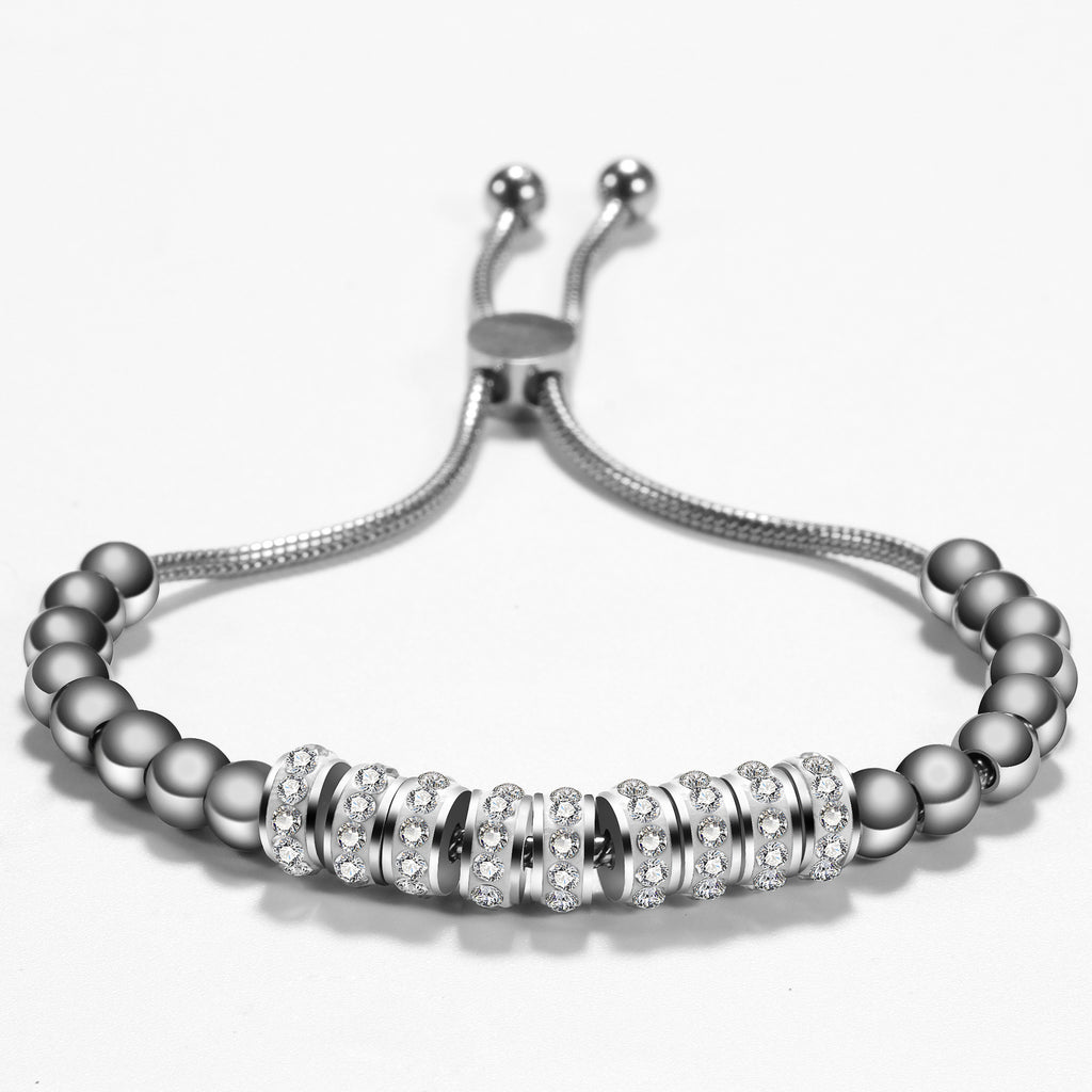 Damen Armband mit funkelnden Zirkonia und einstellbarem Zugverschluss Shop Nory
