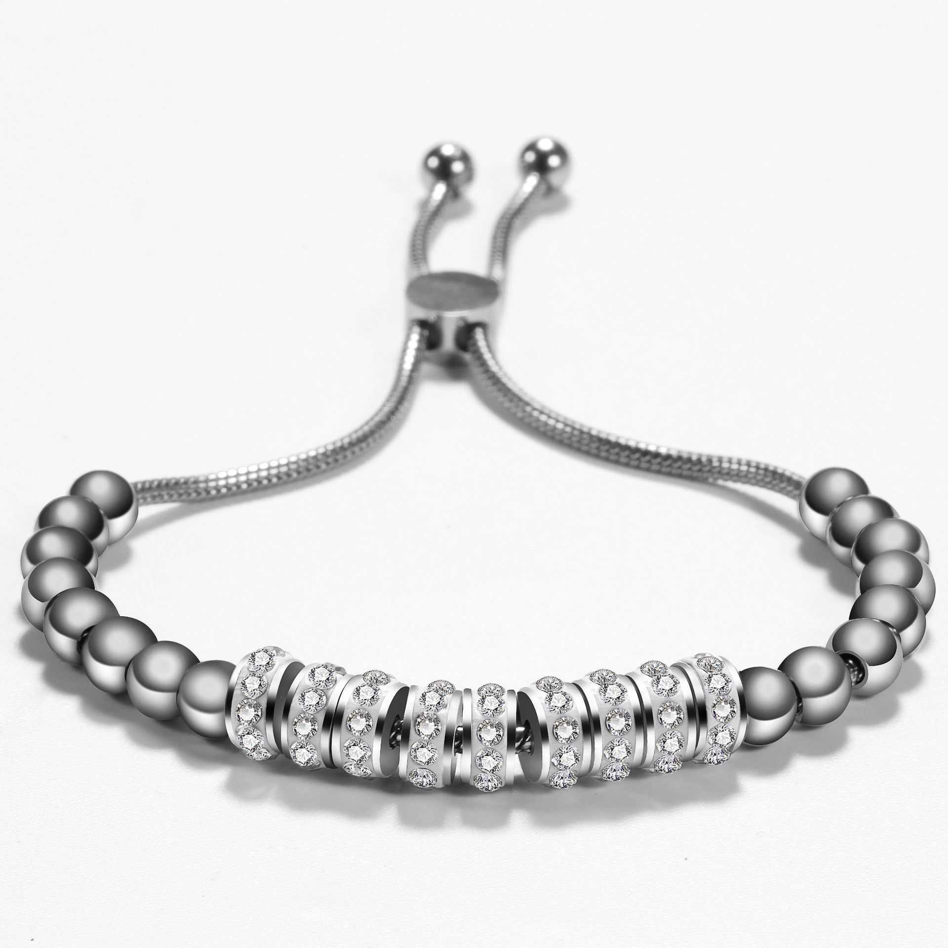 Damen Armband mit funkelnden Zirkonia und einstellbarem Zugverschluss Shop Nory