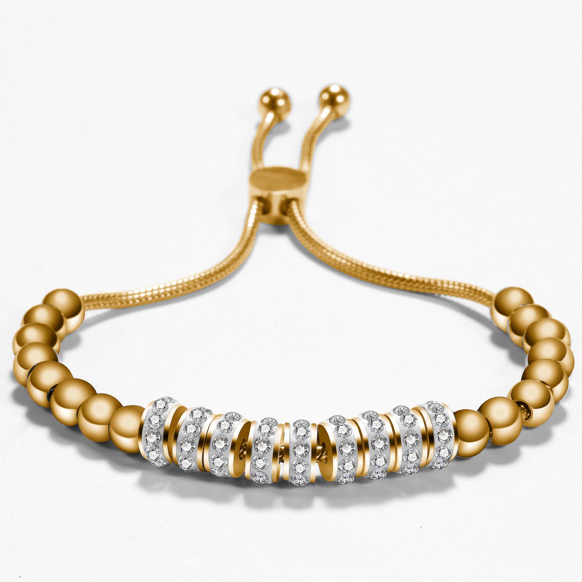Damen Armband mit funkelnden Zirkonia und einstellbarem Zugverschluss Shop Nory