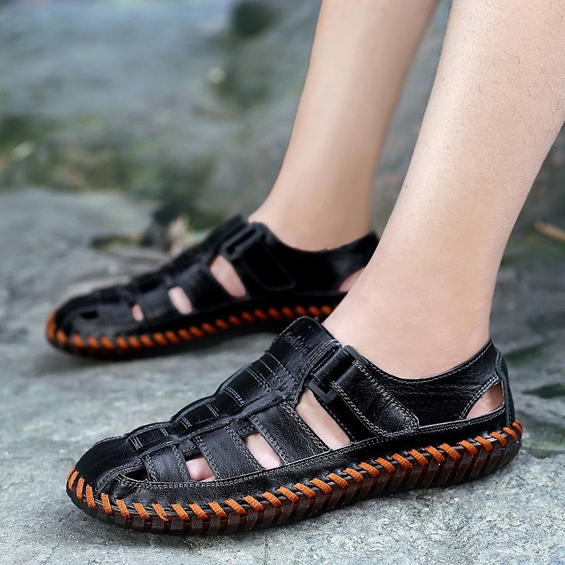 Herren Komfortable Leder-Sandalen mit individuell anpassbarem Riemen