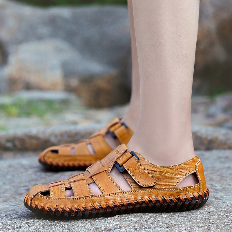 Herren Komfortable Leder-Sandalen mit individuell anpassbarem Riemen