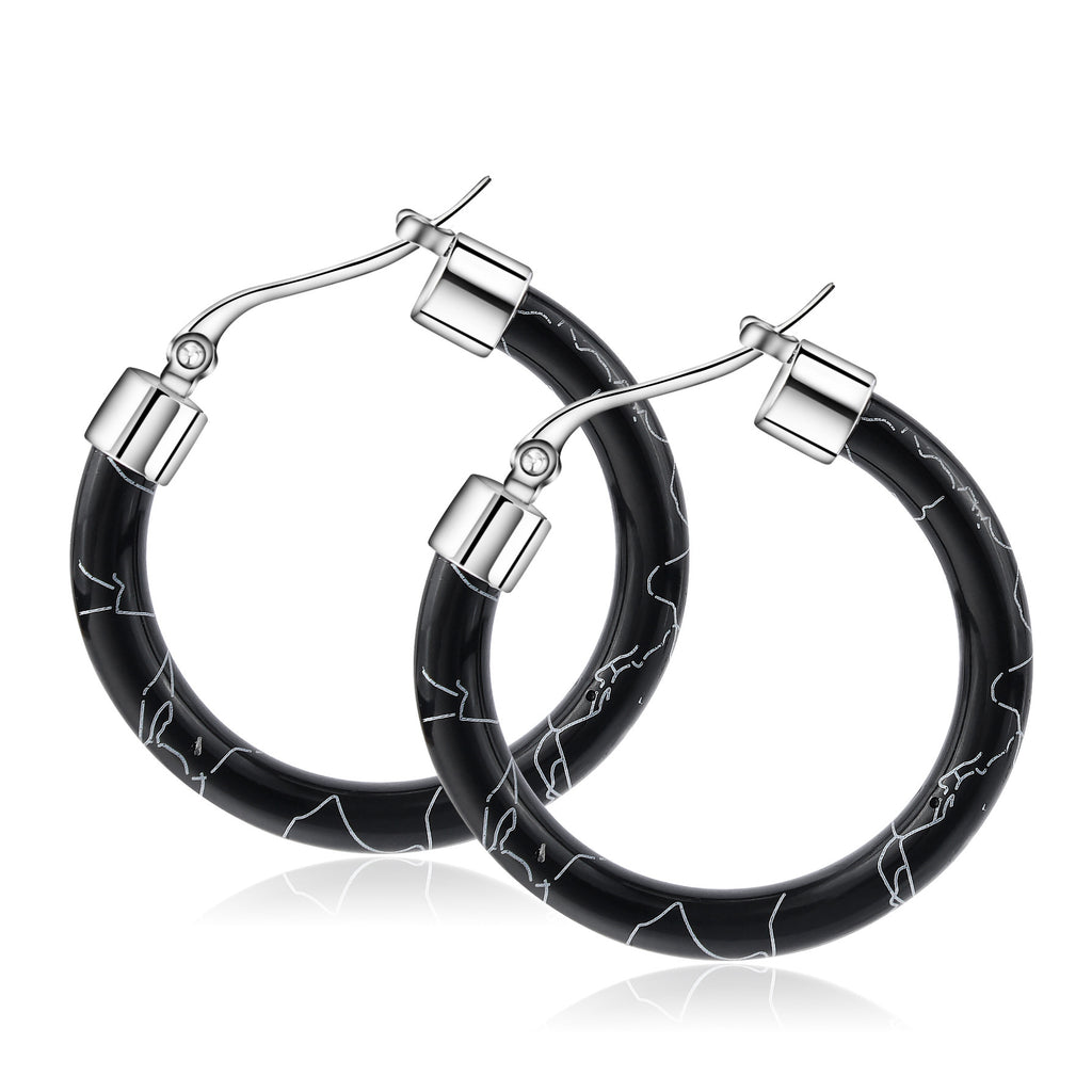 Damen Creolen aus hochwertigem Edelstahl mit einzigartigem, farbigem Design Shop Nory