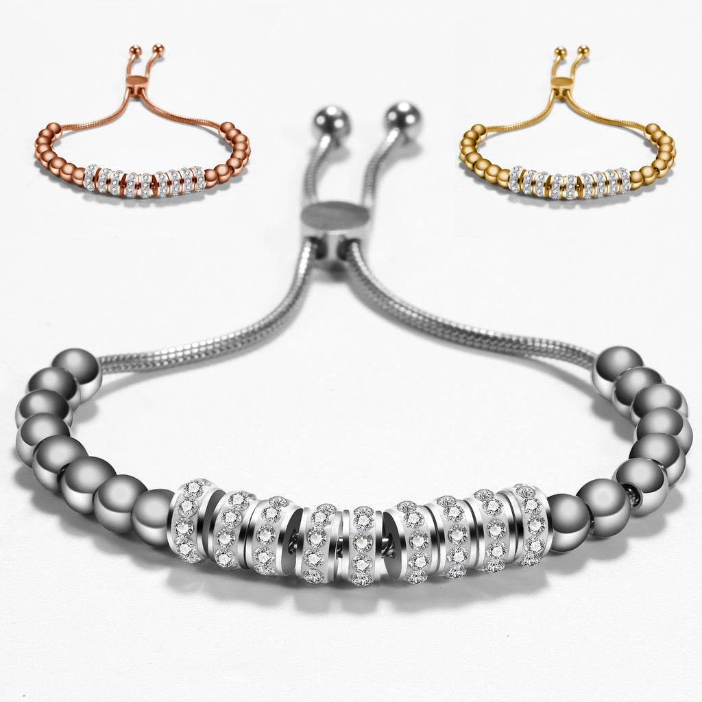 Damen Armband mit funkelnden Zirkonia und einstellbarem Zugverschluss Shop Nory